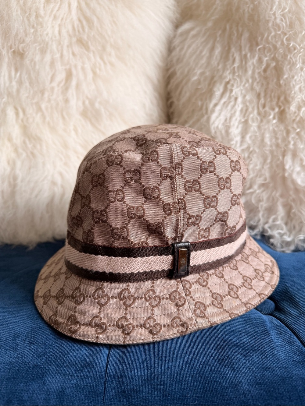 Gucci Beige and Brown GG Canvas Bucket Hat